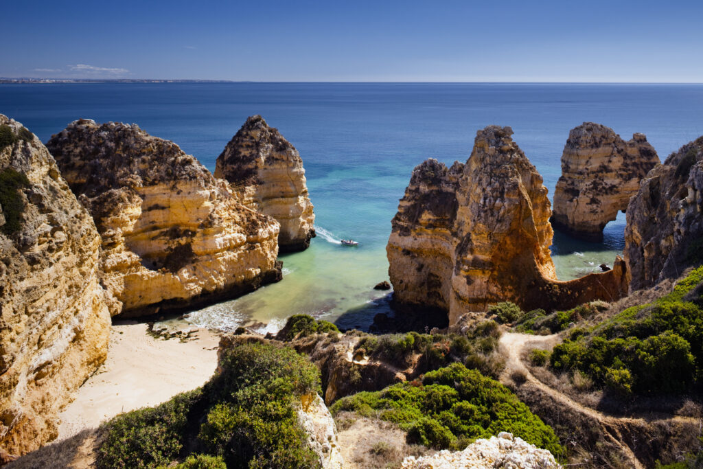 Rocky coastline near Ponta da Piedade