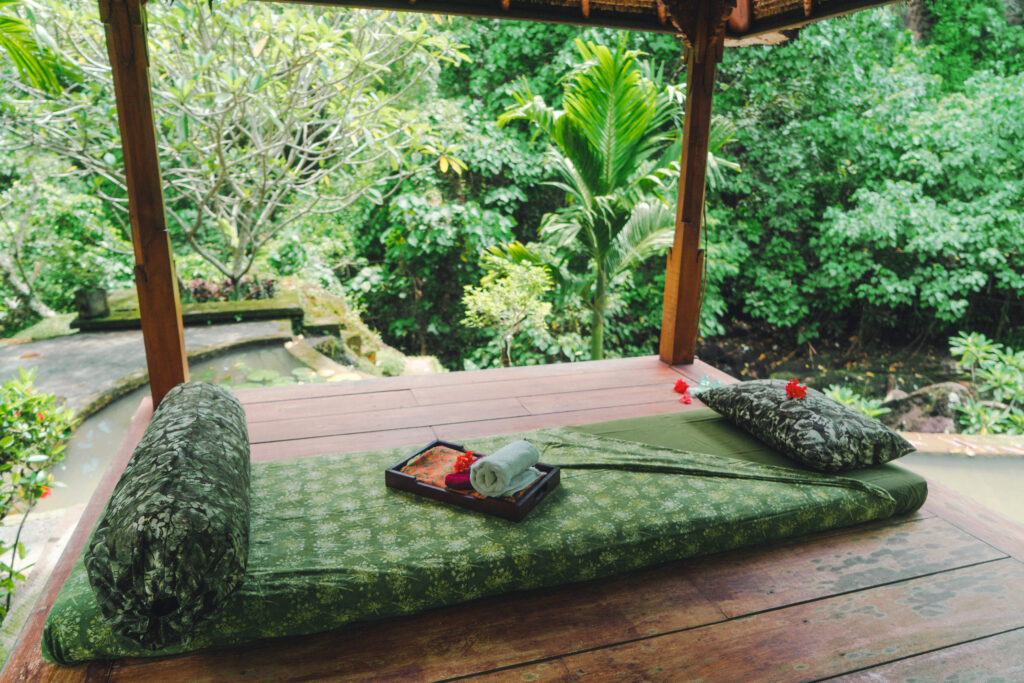 Place for massage in forest